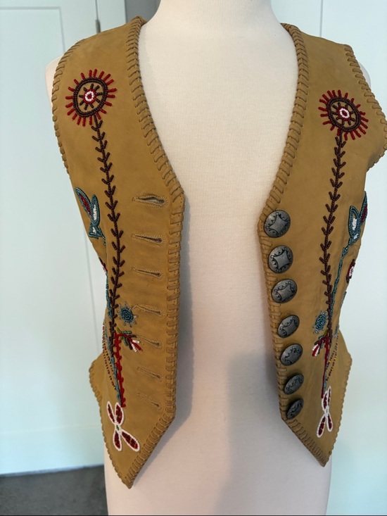 Double D Ranch Jackets & Blazers - Double D Ranch Mustard Brown Suede Embroidered Western Vest